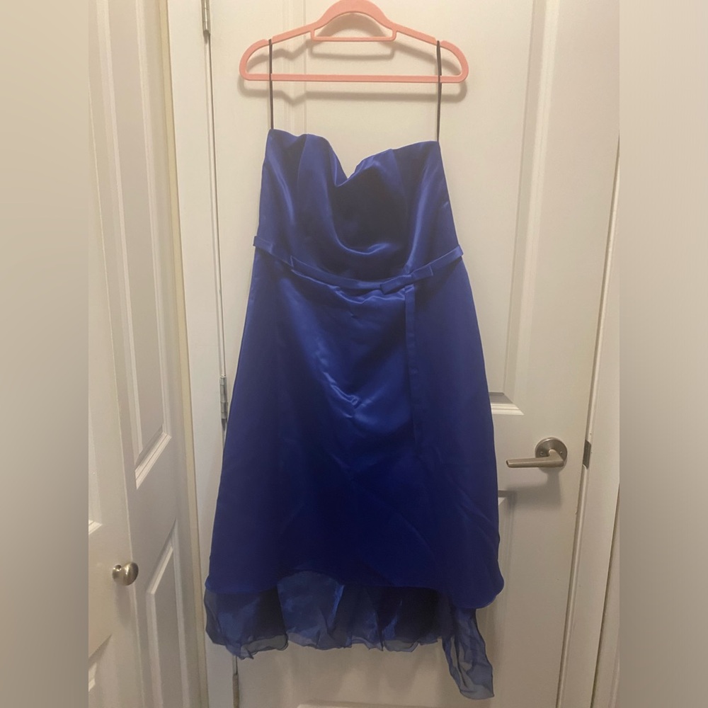 Fiesta Satin Dress in Vivid Blue